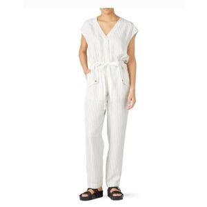 Jason Wu Pinstripe Belted Jumpsuit Size 12
